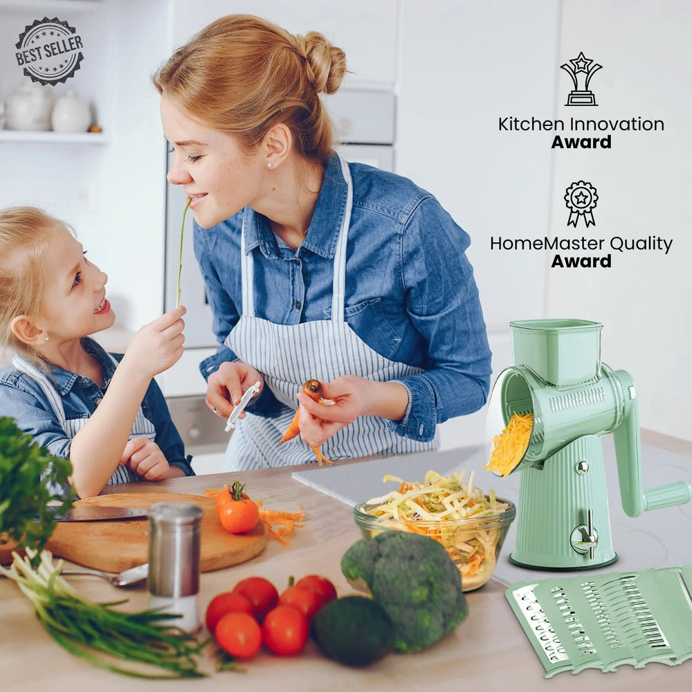 5-in-1 Rotary Cheese Grater - Easy Hand Crank Vegetable Slicer - DHACTIVE 2