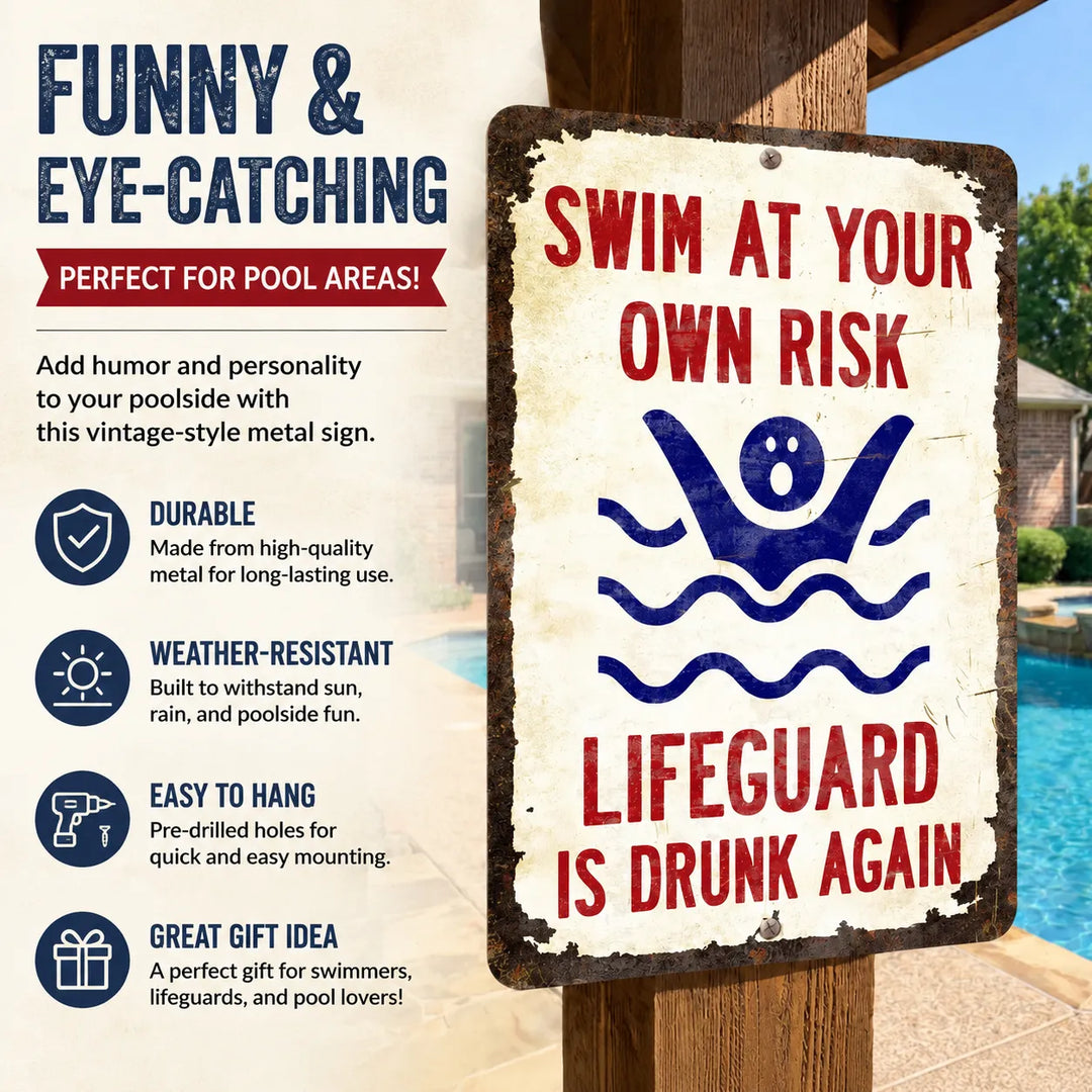 Funny Pool Wall Sign - DHACTIVE 5