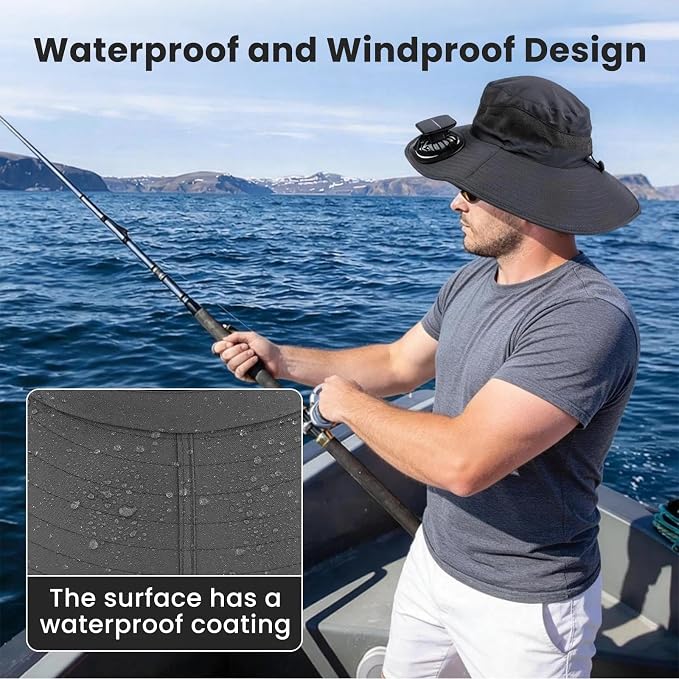 Solar Fan Wide-Brim Outdoor Hat