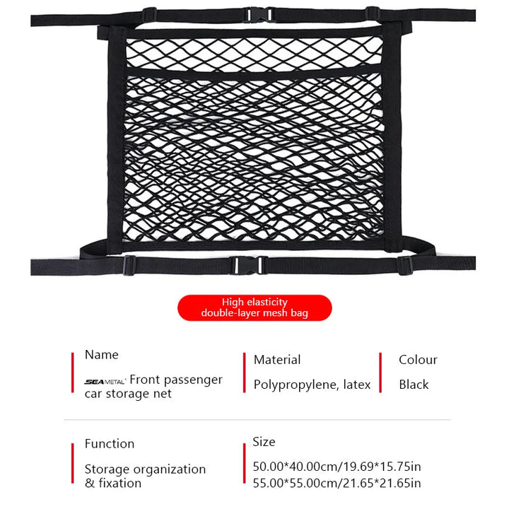 Car Seat Net Organizer – Keep Purses Secure &amp; Accessible While Driving