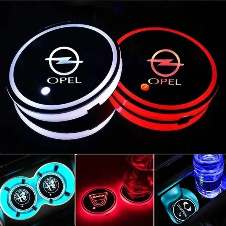 2PCS LED Car Cup Holder Coasters – Auto Sensor for Night Driving Safety - DHACTIVE 5