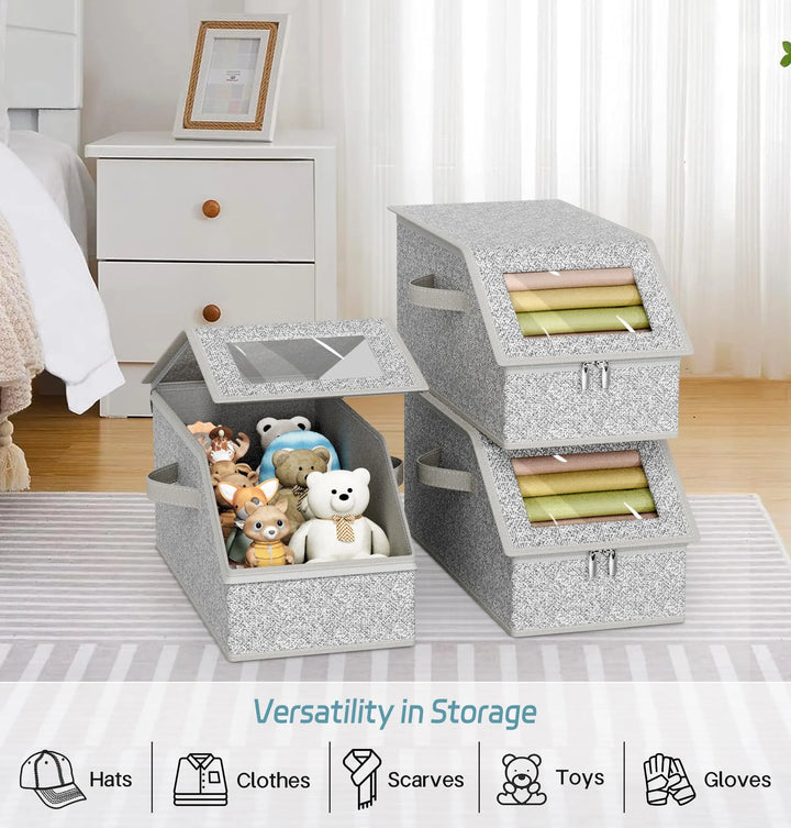 Premium Dustproof Hat Storage Box with Clear View Window - DHACTIVE 3