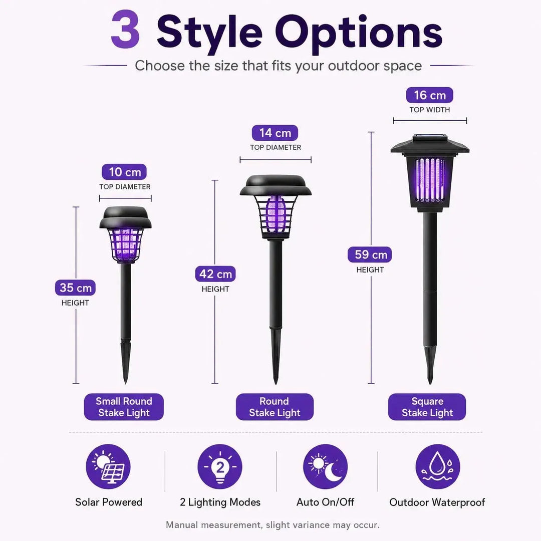 [2-Pack] 2-in-1 Solar Bug Zapper &amp; Decorative Outdoor LED Garden Light - DHACTIVE 5