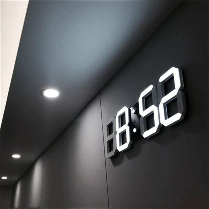 PixelTime Clock – Modern 3D LED Digital Wall Clock with Temperature, Date &amp; Alarm