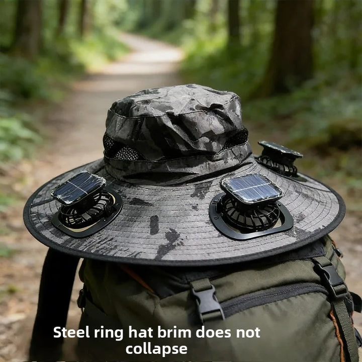 Solar Fan Wide-Brim Outdoor Hat