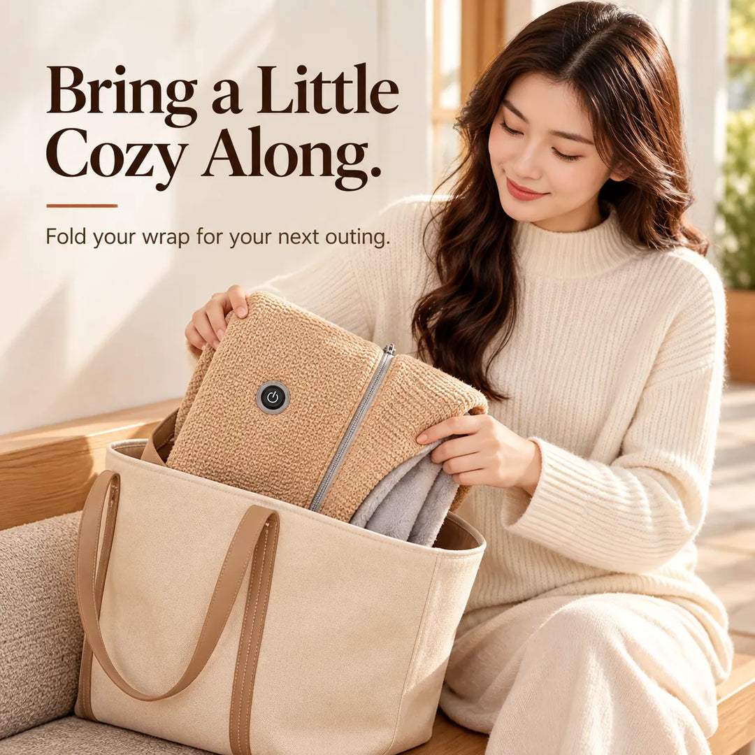 Heated Wearable Blanket with 3 Heat Settings – Hands-Free USB Warmth