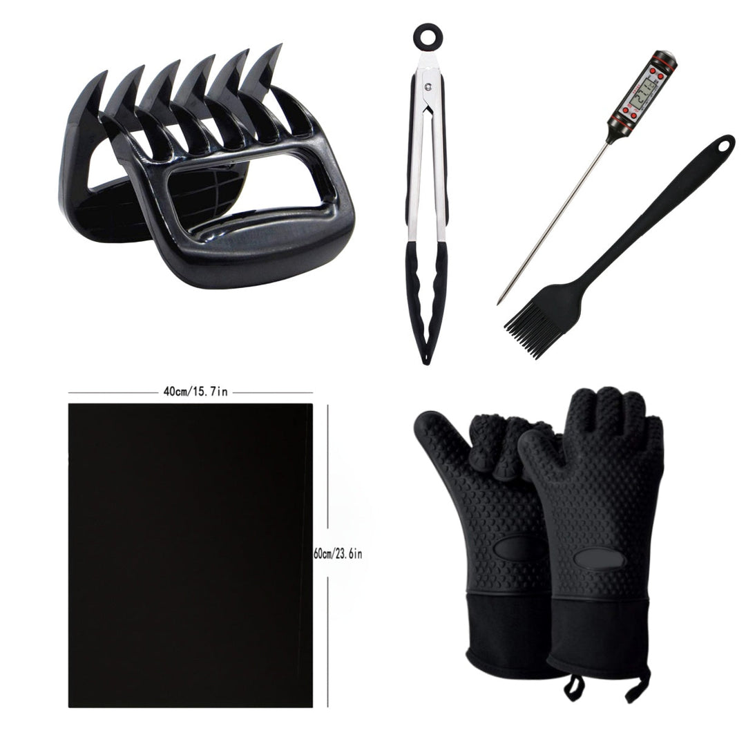 6-Piece BBQ Tool Set – Heat Resistant Gloves, Claws &amp; Kit - DHACTIVE 9