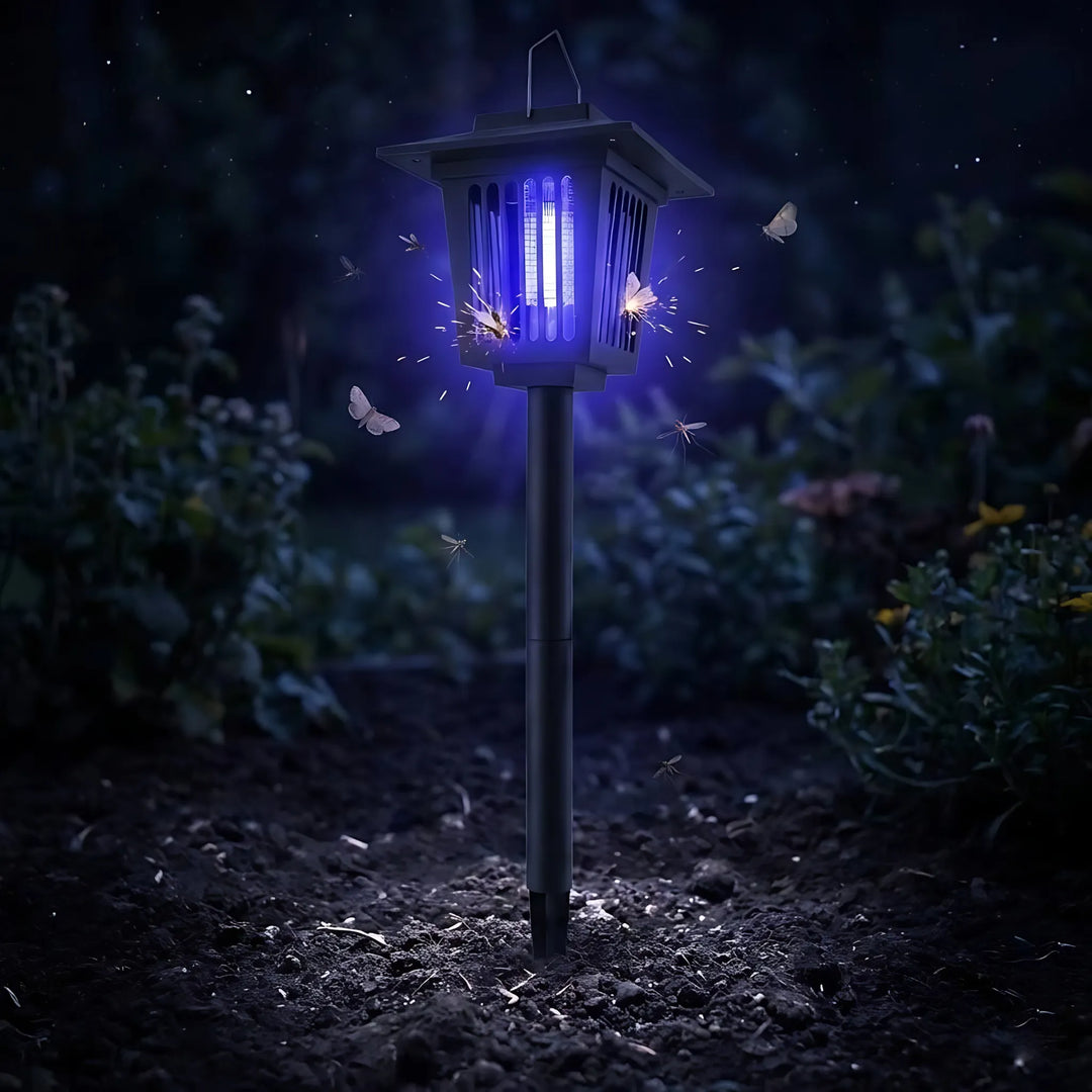 [2-Pack] 2-in-1 Solar Bug Zapper &amp; Decorative Outdoor LED Garden Light - DHACTIVE 4