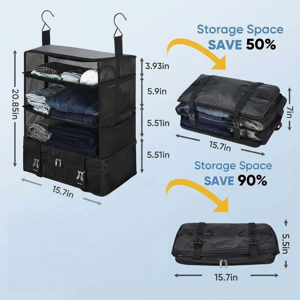 Hanging Travel Shelf – See Every Shirt Without Bending or Digging - DHACTIVE 3