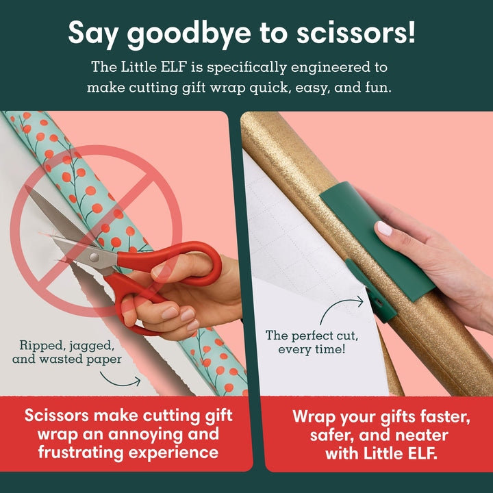 2 Pieces-Slide-On Wrapping Paper Cutter – No Scissors, Straight Cuts