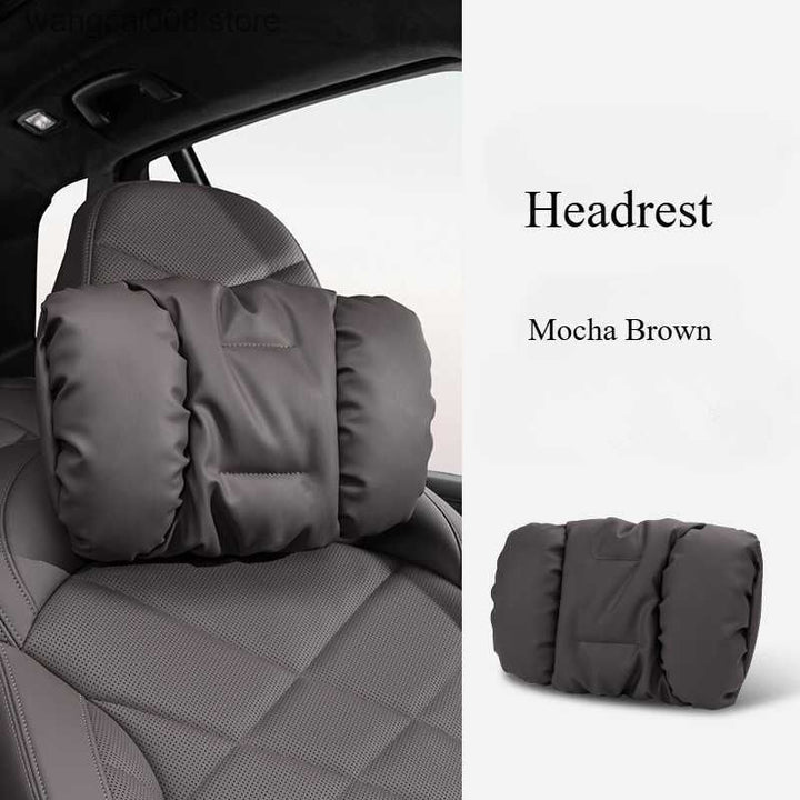 Suede-Touch Car Headrest &amp; Lumbar Support Set - DHACTIVE 7