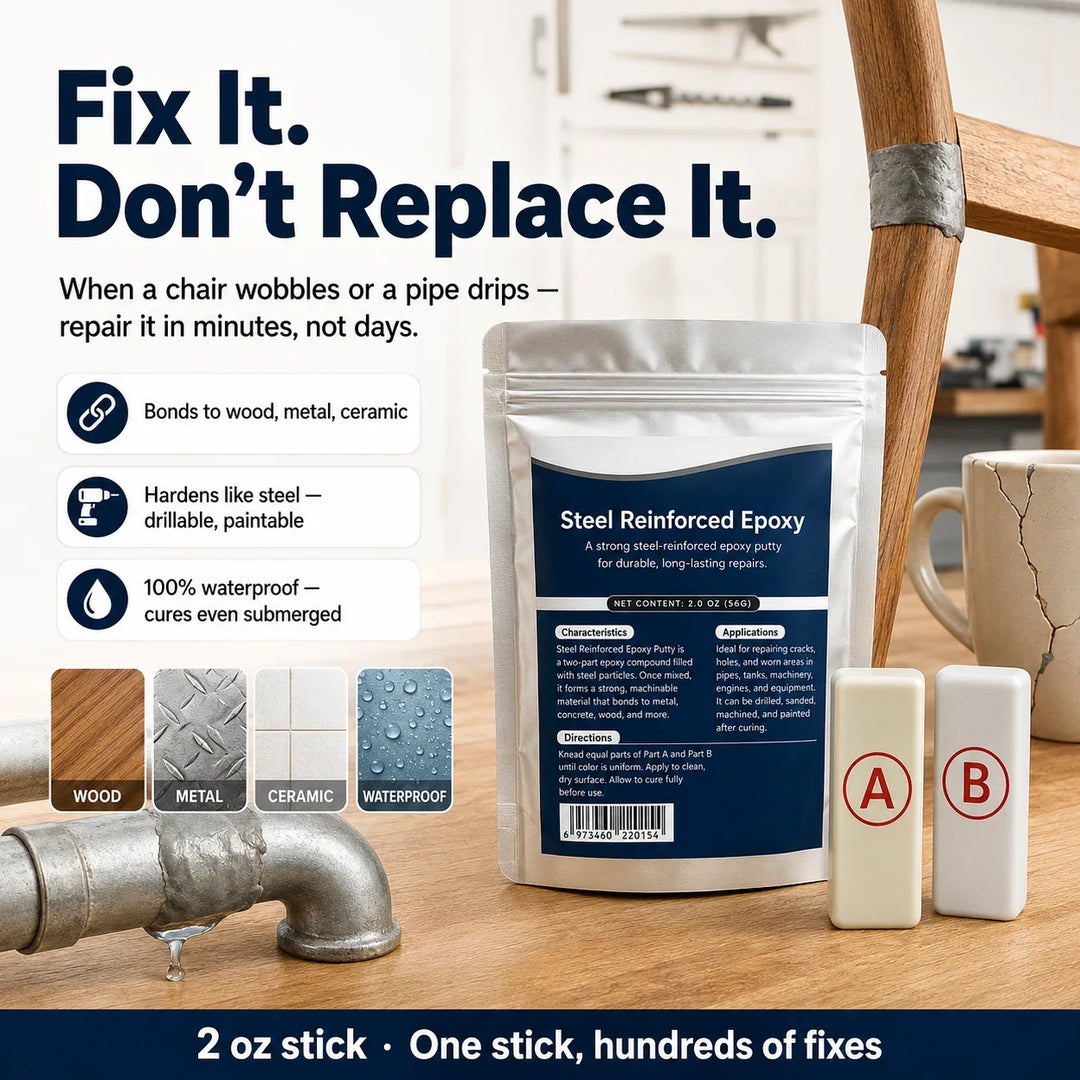 Epoxy Repair Putty – Steel-Strength Bond for Wood, Metal &amp; PVC