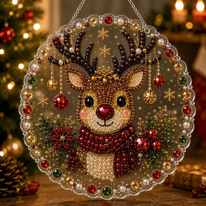 Christmas Pearl Diamond Art Suncatcher Kit – DIY Sparkling Ornament