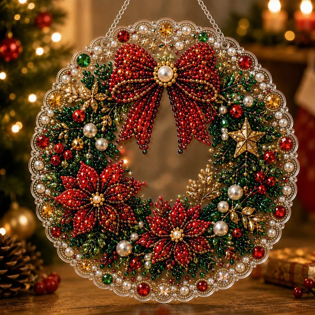 Christmas Pearl Diamond Art Suncatcher Kit – DIY Sparkling Ornament
