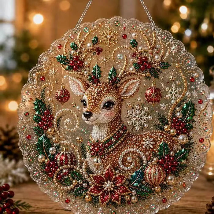 Christmas Pearl Diamond Art Suncatcher Kit – DIY Sparkling Ornament