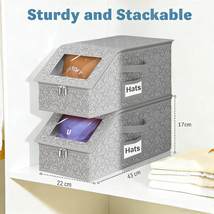 Premium Dustproof Hat Storage Box with Clear View Window - DHACTIVE 4