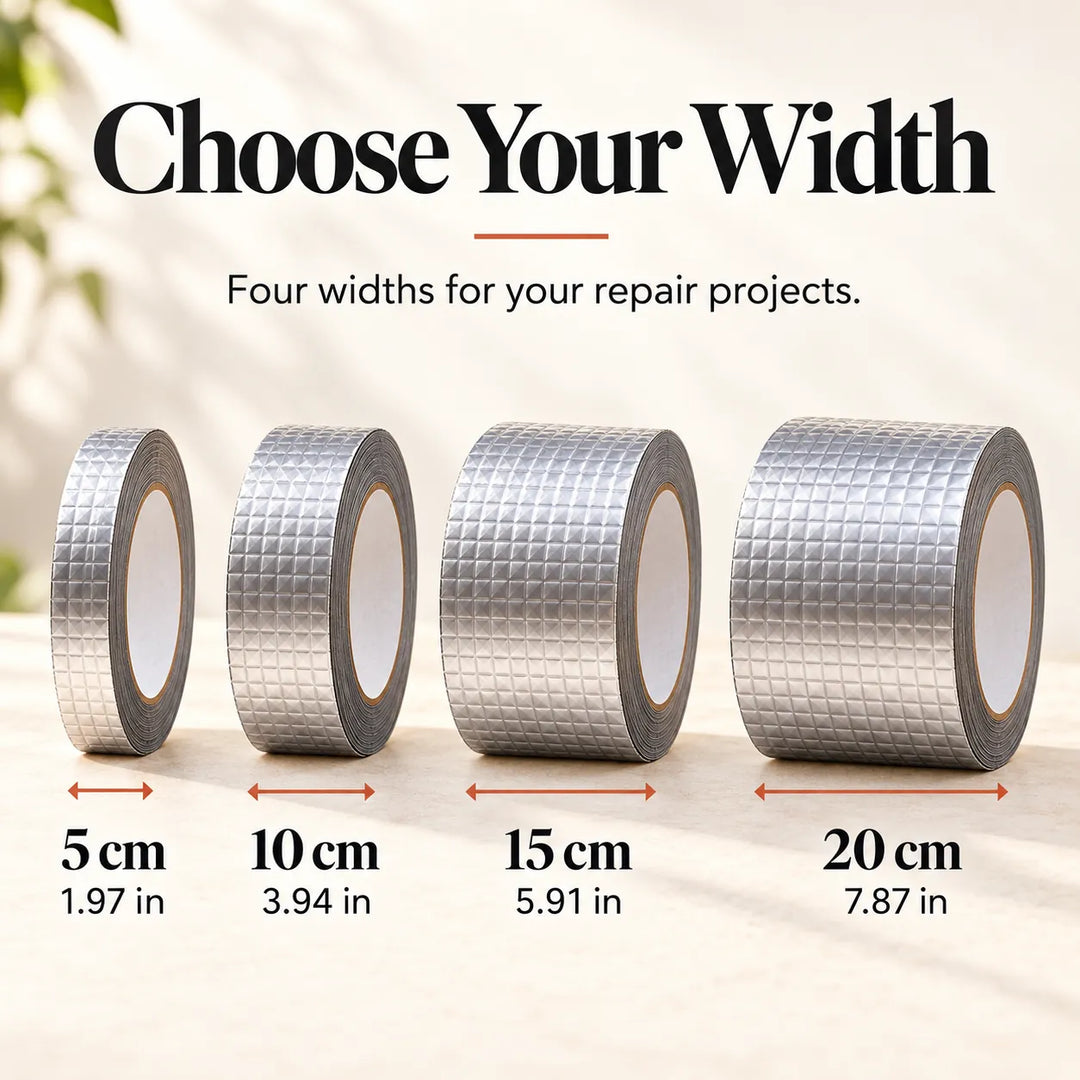 Heavy-Duty Waterproof Aluminum Foil Tape - Butyl Seal, 4 Sizes