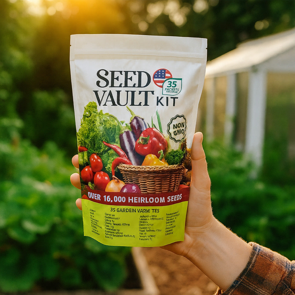 Vegetable Seed Vault Kit – 35 Heirloom Non-GMO Vegetable Seeds for Gardening &amp; Survival Food Storage