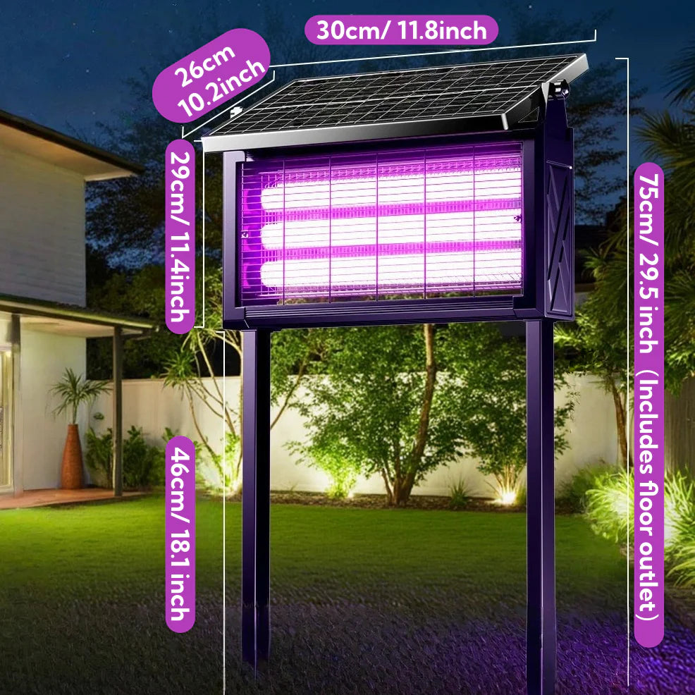 3-in-1 Solar Bug Zapper - 3000V Weatherproof Mosquito Killer - DHACTIVE 6