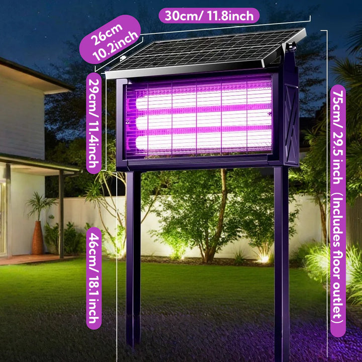 3-in-1 Solar Bug Zapper - 3000V Weatherproof Mosquito Killer - DHACTIVE 6