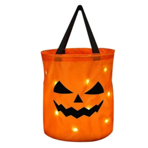 Light-Up Halloween Trick-or-Treat Bag – Glowing Pumpkin Tote with LEDs