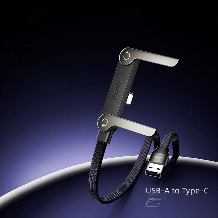240W Fast Charging Cable with Invisible Phone Stand - 2-in-1 USB-C Holder for iPhone &amp; Smartphones