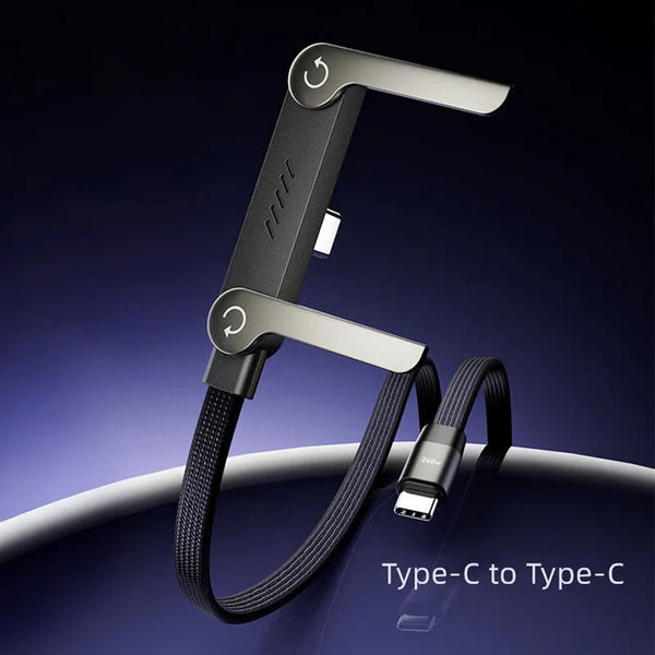 240W Fast Charging Cable with Invisible Phone Stand - 2-in-1 USB-C Holder for iPhone & Smartphones