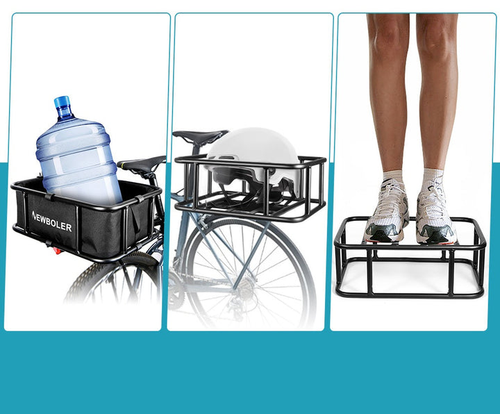 Heavy-Duty Rear Bike Basket with Rack – Large Metal Bicycle Carrier for Groceries, Commutes &amp; E-Bikes - DHACTIVE 4