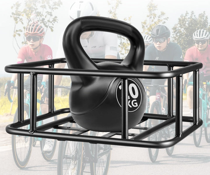 Heavy-Duty Rear Bike Basket with Rack – Large Metal Bicycle Carrier for Groceries, Commutes &amp; E-Bikes - DHACTIVE 5
