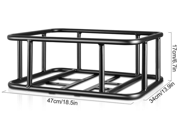 Heavy-Duty Rear Bike Basket with Rack – Large Metal Bicycle Carrier for Groceries, Commutes &amp; E-Bikes - DHACTIVE 6