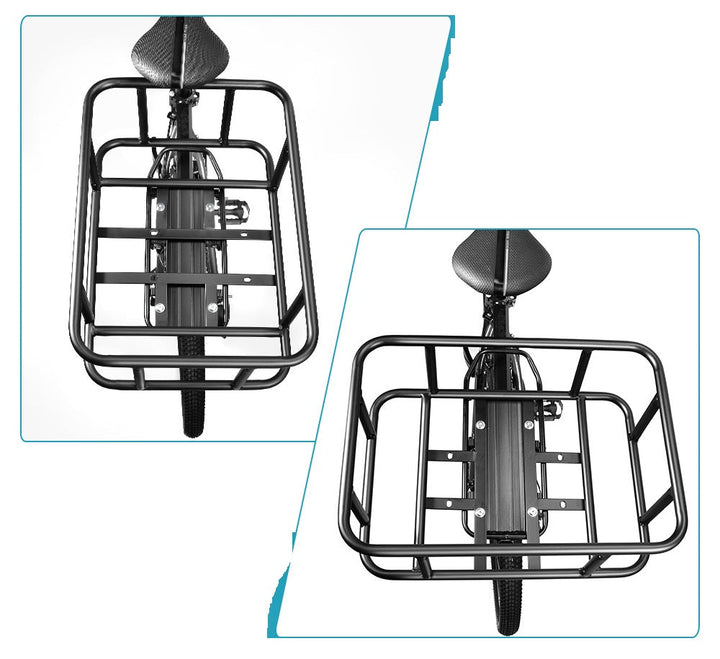 Heavy-Duty Rear Bike Basket with Rack – Large Metal Bicycle Carrier for Groceries, Commutes &amp; E-Bikes - DHACTIVE 7