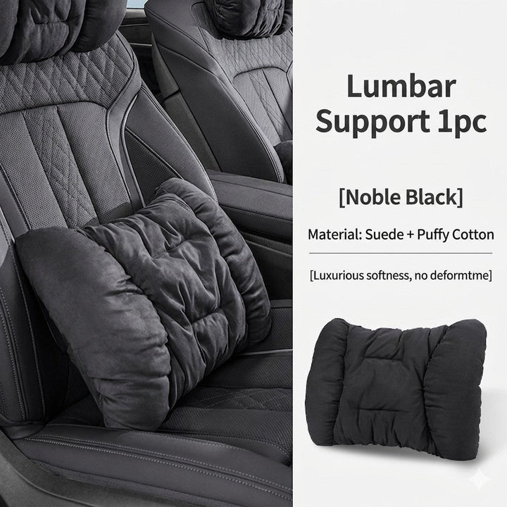 Suede-Touch Car Headrest &amp; Lumbar Support Set - DHACTIVE 9