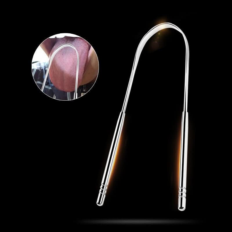 Stainless steel tongue scraper for fresh breath &amp; oral hygiene - DHACTIVE 5