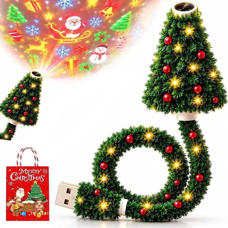 Portable Christmas Tree Projection Light – 6 Holiday Patterns