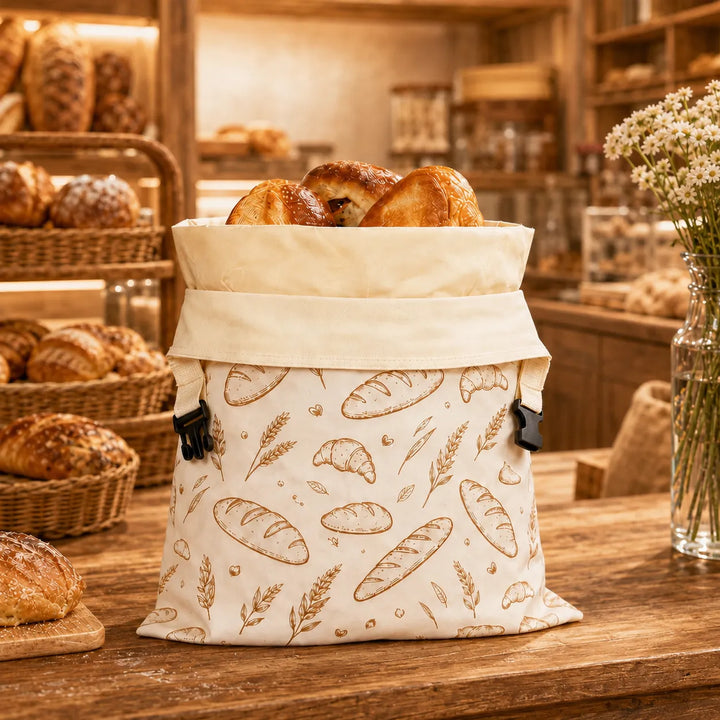 Beeswax Bread Storage Bags - Reusable Cotton Zipper Bags