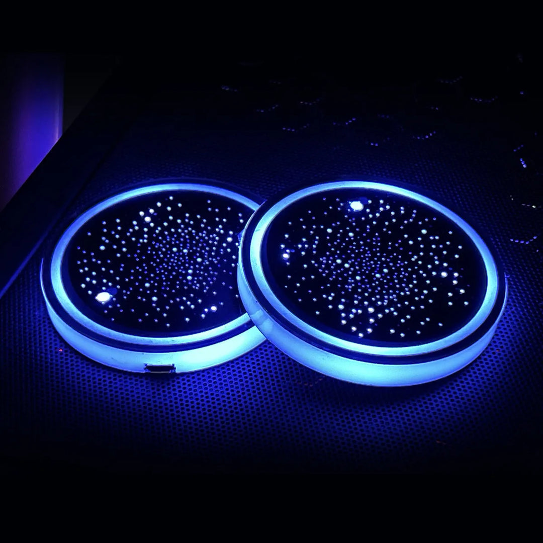 2PCS LED Car Cup Holder Coasters – Auto Sensor for Night Driving Safety - DHACTIVE 6