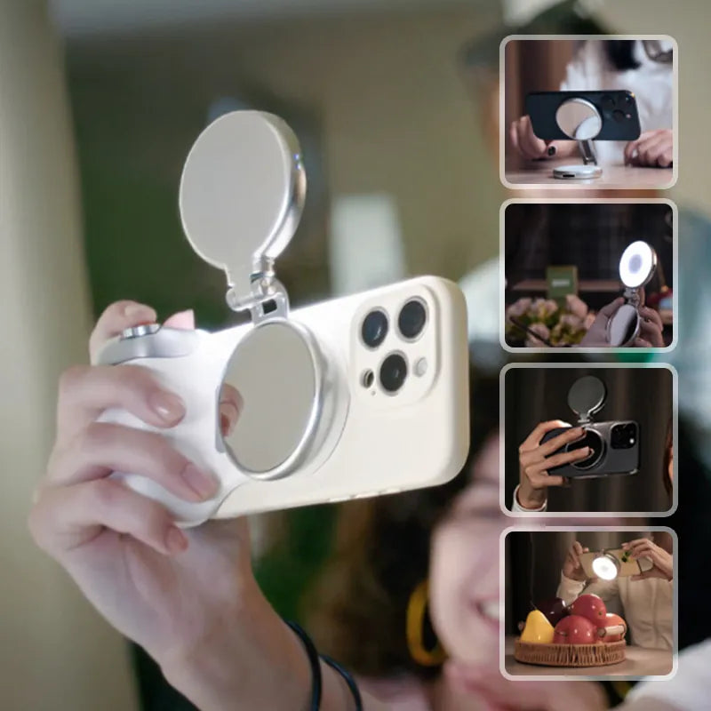Magnetic Phone Camera Grip with Fill Light – Ergonomic Photo Grip