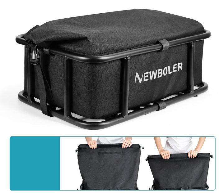 Heavy-Duty Rear Bike Basket with Rack – Large Metal Bicycle Carrier for Groceries, Commutes &amp; E-Bikes - DHACTIVE 12