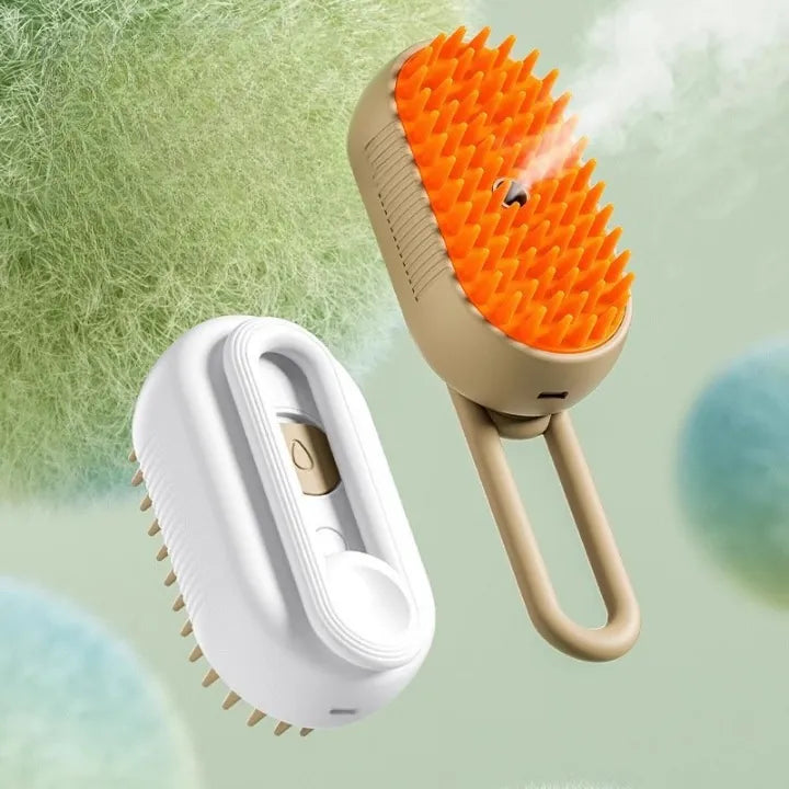 3-in-1 Pet Steam Brush – One-Click Spray Stops Flying Fur