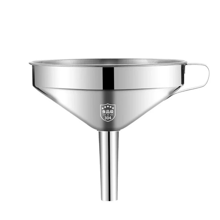 304 Stainless Steel Funnel with Removable Fine-Mesh Strainer