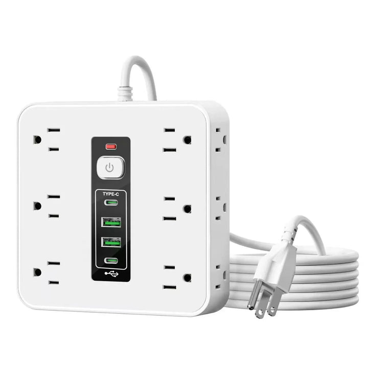 16-Outlet Cube Power Strip, USB-C, US Plug, No Block - DHACTIVE 6