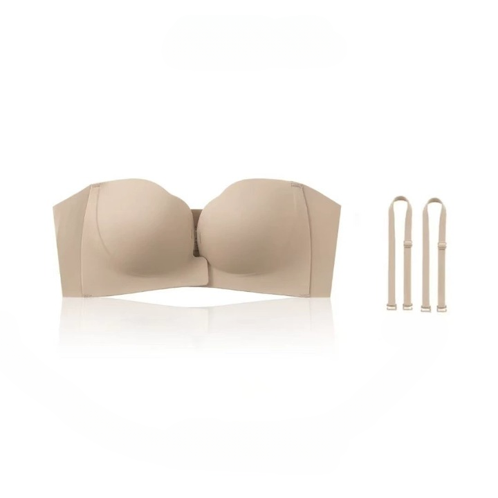 Front-Closure Strapless Push-Up Bra