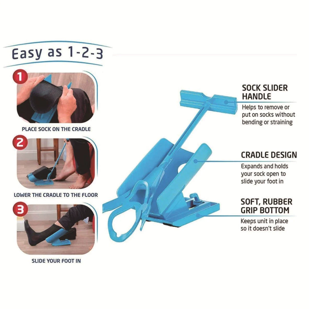 Sock Aid Kit with Dressing Stick, No Bending Needed