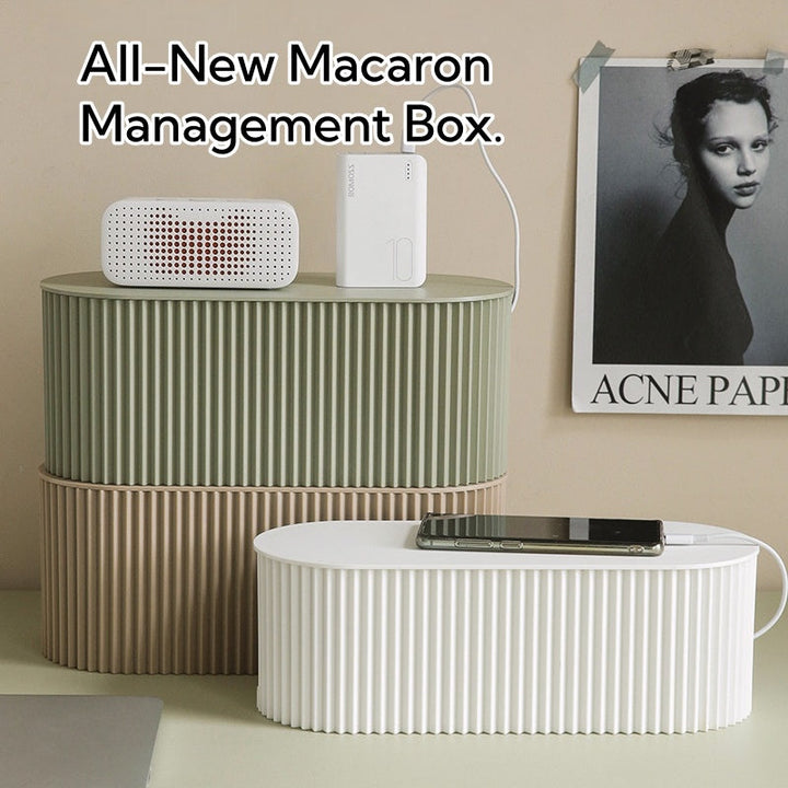 Elegant Cable Organiser Box – Minimalist Cable Storage in Soft Macaron Colours - DHACTIVE