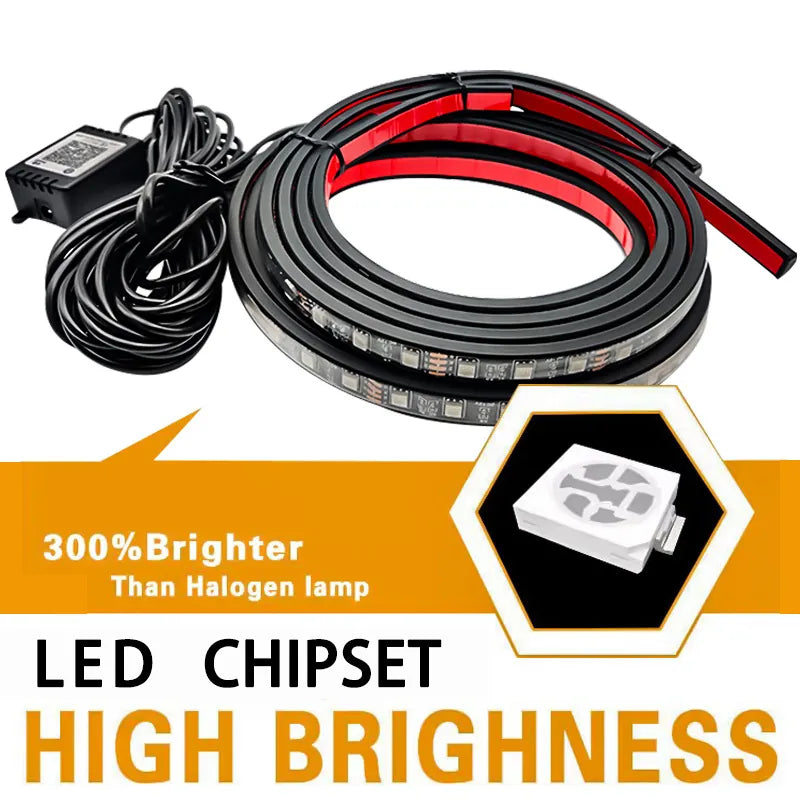RGB Car Underglow LED Kit, Remote or App Color Control