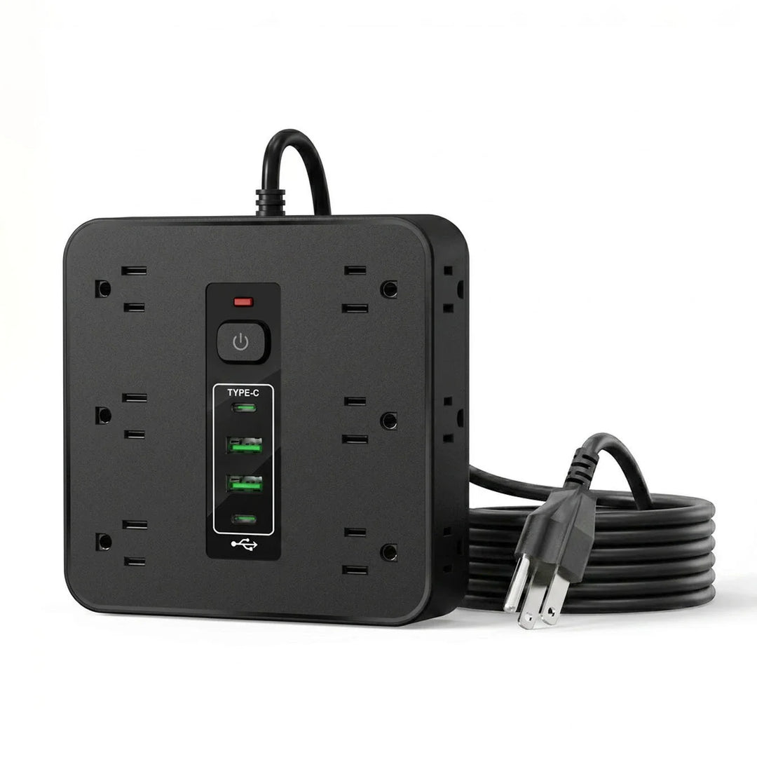 16-Outlet Cube Power Strip, USB-C, US Plug, No Block - DHACTIVE 5