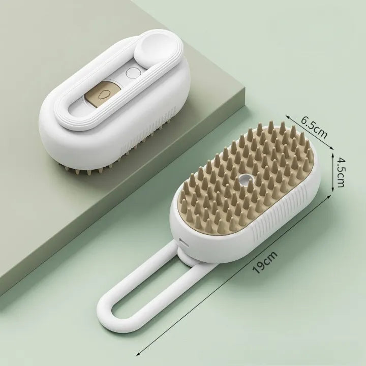3-in-1 Pet Steam Brush – One-Click Spray Stops Flying Fur