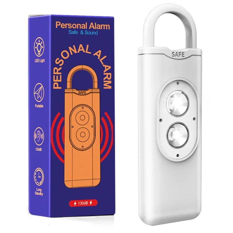 Personal Safety Alarm Keychain - 130dB Siren with LED Strobe