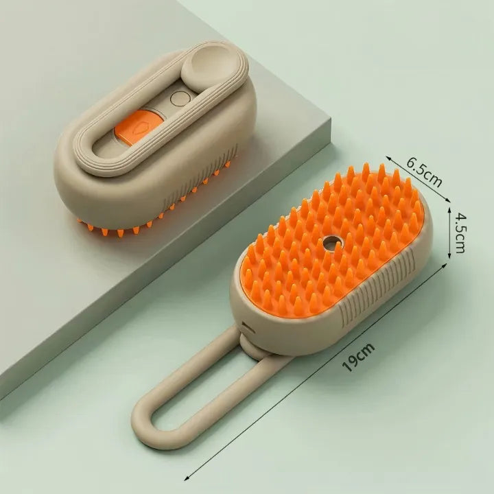 3-in-1 Pet Steam Brush – One-Click Spray Stops Flying Fur
