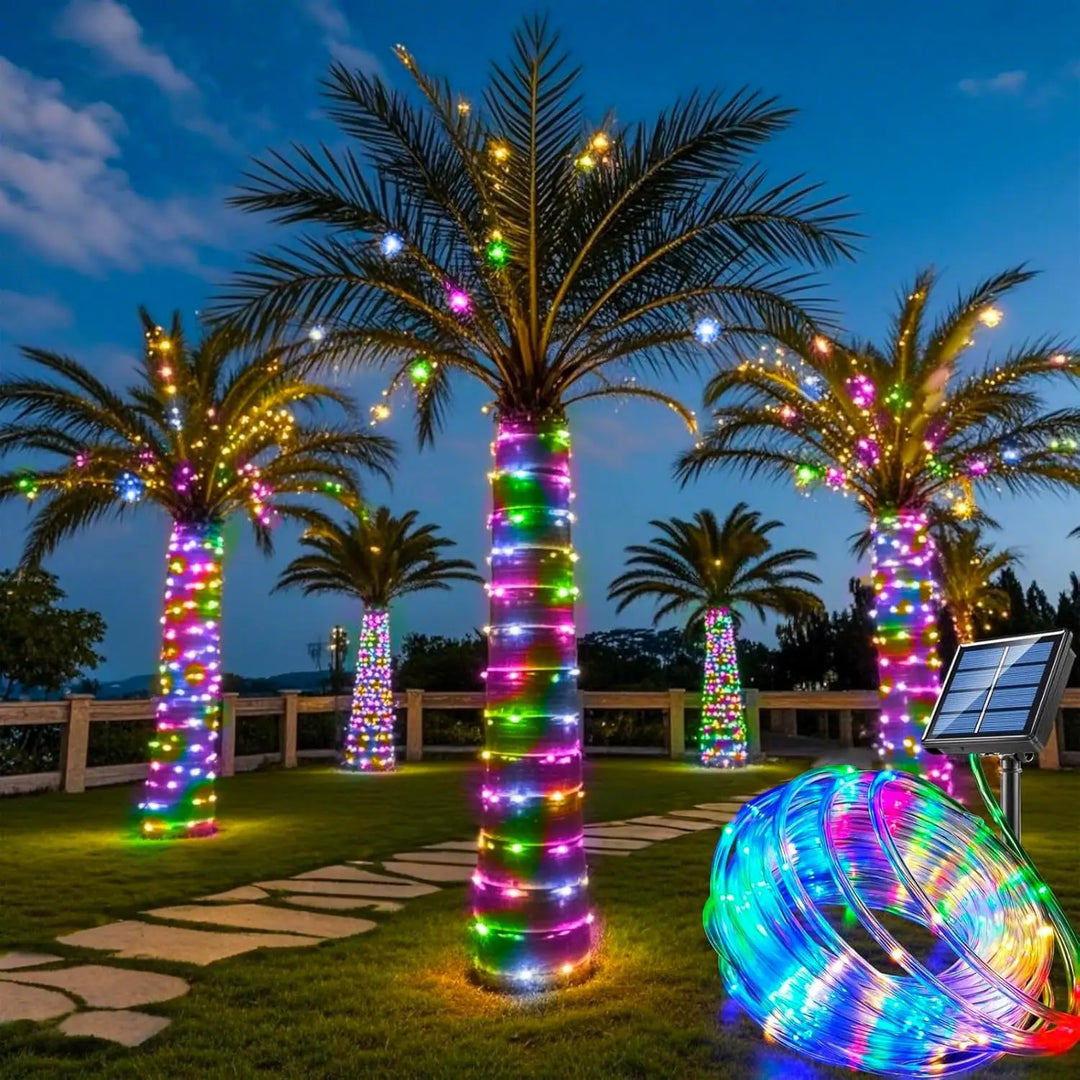 String Lights Outdoor – 7–32 m – Solar Powered &amp; Waterproof – 8 Light Modes – Christmas, Garden &amp; Party Lighting - DHACTIVE 2